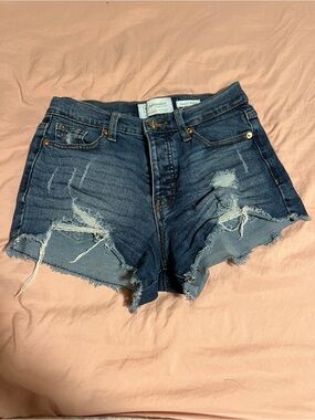 Celebrity Pink Beach Babe Distressed Dark Blue Denim Shorts sz 1/25